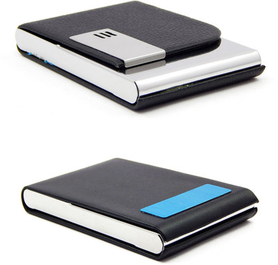 

ELS Men Casual Black Artificial Leather Card Holder(8 Card Slots)
