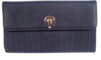 

Lino Perros Women Casual Blue Artificial Leather Wallet(1 Card Slot), Black