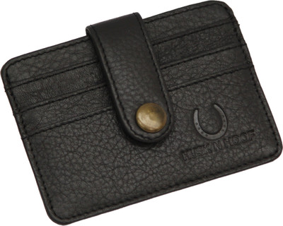 

Husk N Hoof Men Casual Black Genuine Leather Card Holder(5 Card Slots), Dark brown