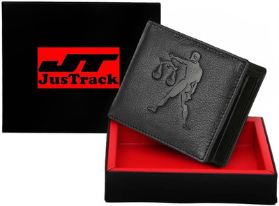 

JusTrack Men Casual Black Genuine Leather Wallet(3 Card Slots)