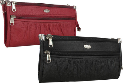 

Element Cart Women Casual Maroon, Black Artificial Leather Wallet(5 Card Slots), Black;maroon