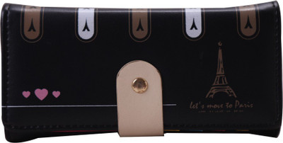 

Bee fashionable Women Black Artificial Leather Wrist Wallet(5 Card Slots), Trendy black