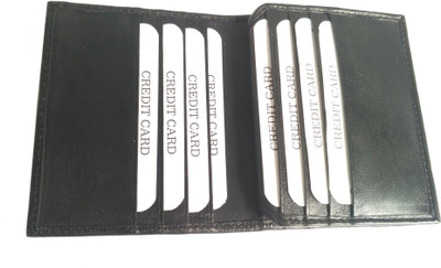 

FS Men Formal Black Genuine Leather Card Holder(16 Card Slots)
