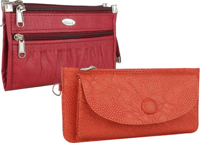 

Fillincart Women Casual Red, Orange Artificial Leather Wallet(5 Card Slots), Maroon;tan