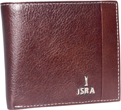 

ISRA Men Casual Brown Genuine Leather Wallet(8 Card Slots)