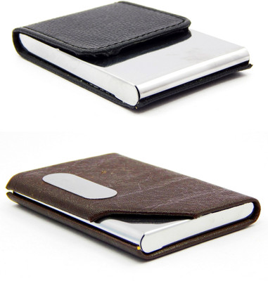 

ELS Men Casual Black, Brown Artificial Leather Card Holder(8 Card Slots)