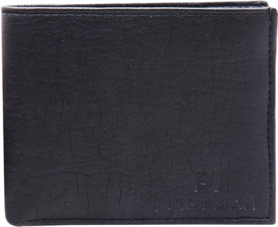 

First Man Boys Casual Blue Artificial Leather Wallet(4 Card Slots), Black