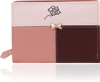 

MINAAR Women Pink, Brown Artificial Leather Wallet(6 Card Slots), Brown;pink