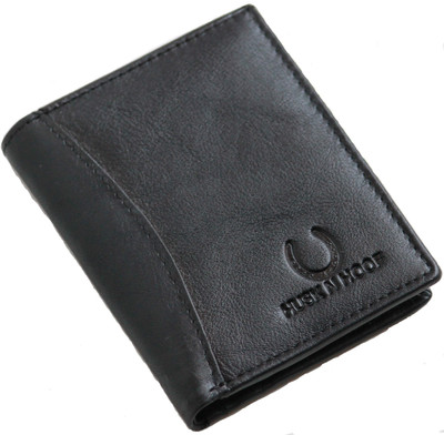 

Husk N Hoof Men Casual Black Genuine Leather Wallet(6 Card Slots)