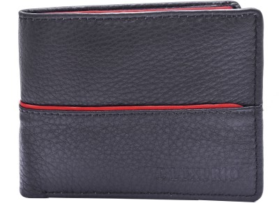 

D'LUXURIO Men Casual Black Genuine Leather Wallet(8 Card Slots), Black;red