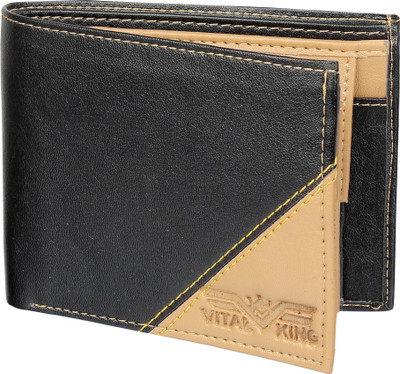 

vital king Men Casual Black, Beige Artificial Leather Wallet(5 Card Slots)