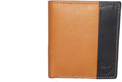 

APF COLLECTION Men Casual Tan, Black Genuine Leather Wallet(7 Card Slots)