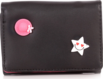 

b4bags Girls Black Artificial Leather Wallet(6 Card Slots)