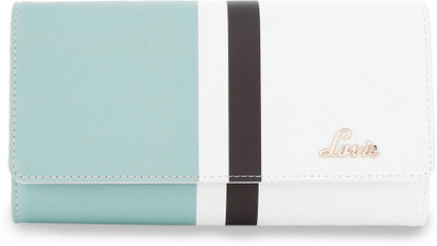 

Lavie Women Casual Blue, White Artificial Leather Wallet(10 Card Slots), Green