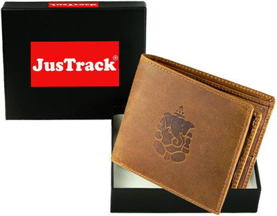 

JusTrack Men Casual Tan Genuine Leather Wallet(8 Card Slots)