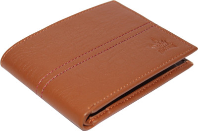 

KINGSMAN Men Casual Tan Genuine Leather Wallet(5 Card Slots)