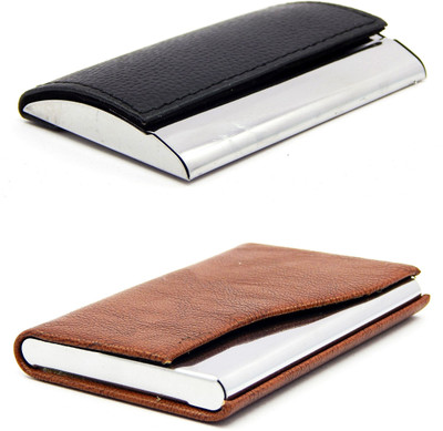 

ELS Men Casual Black, Brown Artificial Leather Card Holder(8 Card Slots)