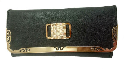 

landloper Women Evening/Party Black Artificial Leather Wallet