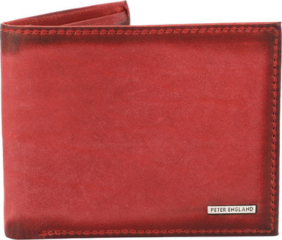 

Peter England Men Red Genuine Leather Wallet(8 Card Slots)