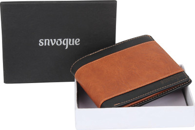 

SNVOGUE Men Casual Tan, Black Genuine Leather Wallet(4 Card Slots)