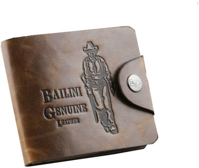

Bailini Men Brown Genuine Leather Wallet(10 Card Slots), Model 4-brown