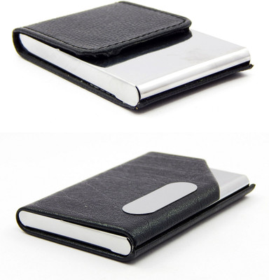 

ELS Men Casual Black Artificial Leather Card Holder(8 Card Slots)