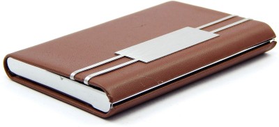 Els Men Casual Brown Artificial Leather Card Holder(8 Card Slots)