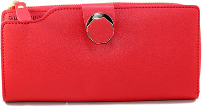 

SKOLL Women Casual Red Artificial Leather Wallet(9 Card Slots)