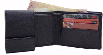 

MS Men Casual Black Artificial Leather Wallet(10 Card Slots)