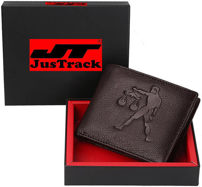 

JusTrack Men Casual Black Genuine Leather Wallet(2 Card Slots), Brown