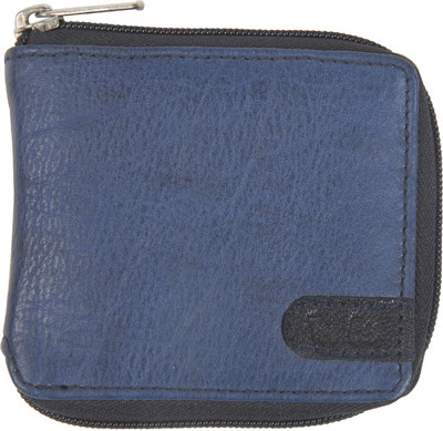 

Tee Ess Men Casual Blue Genuine Leather Wallet(3 Card Slots), Antique blue