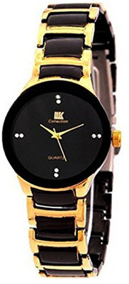 

IIK Collection Dimond With Contemporary Stylist Black Watch Round Shape Watch - For Women