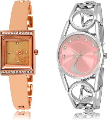 

The Shopoholic New Stylist Latest Rose Gold And Pink Dial Analog Watch For Girls Women'S Leather Watches Watch - For Women