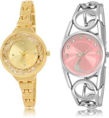 

The Shopoholic Fashionable Funky Look Gold And Pink Dial Analog Watch For Girls Girl'S Watch Watch - For Women