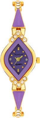 

WANTON Z1 Gold and purple diamond studded stylish and attractive design watch for women Watch - For Women