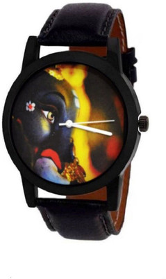 

Spiry Ganesha Black Leather Watch - For Men