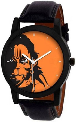 

Spiry Trendy Hanuman Black Leather Watch - For Men