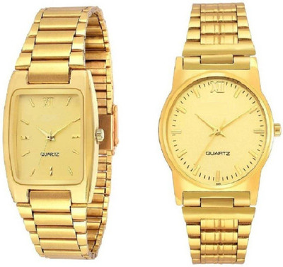 

Miss Perfect Golden Round and Square Dial watches combo for men Watch - For Men