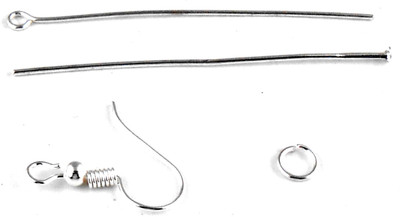 

JAZ Jaz's Silver Finished Jewellery Findings Kit/Combo Pack Head Pins (50 pcs.), Eye Pins (50 pcs.), Earring Hooks (50 pcs.), Jump Ring (100 pcs.) 4 Items.