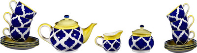 

Caffeine Blue Umrao Stoneware(Blue, Pack of 15)