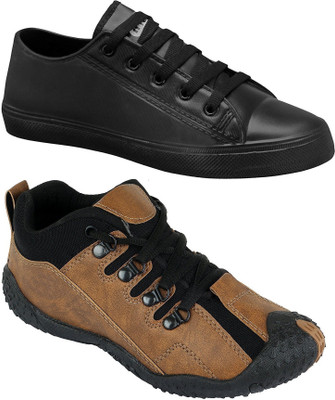 

Pexlo Combo Pack of 2 Casual & Sports Shoes (Sneakers Shoes) Sneakers For Men(Black, Brown