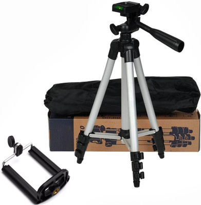 

BUY GENUINE Portable & Foldable Lightweight DSLR Camera Stand Tripod-3110 With Three-Dimensional Head Tripod(Silver & Black, Supports Up to 1500)