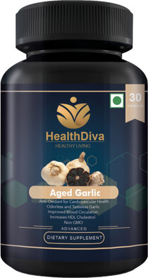 

HealthDiva Aged Black Garlic (Allium Sativum)-Improved Blood Circulation(30 No)
