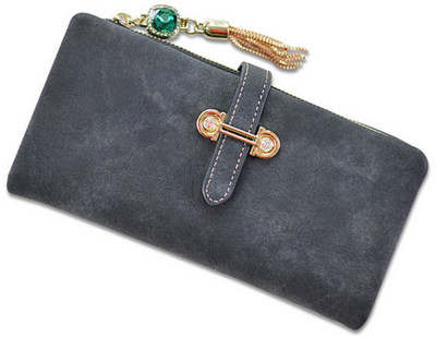 

Elios Women Casual Grey Artificial Leather Wallet(12 Card Slots), Black