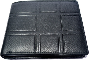 Pin to Pen Men Casual Black Genuine Leather Wallet(8 Card Slots)