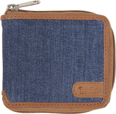 

Tee Ess Men Casual Blue, Tan Genuine Leather, Denim Wallet(3 Card Slots)