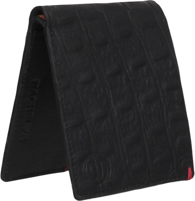 

BACHELOR Men Casual Black Genuine Leather Wallet(6 Card Slots), Brbc34