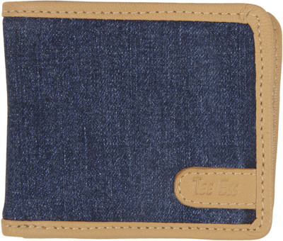 

Tee Ess Men Casual Blue, Beige Denim, Genuine Leather Wallet(3 Card Slots), Beige leather;blue denim