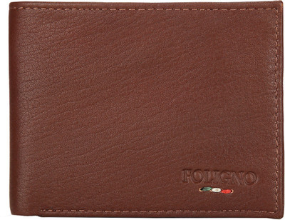 

FOLIGNO Men Tan Genuine Leather Wallet(6 Card Slots)