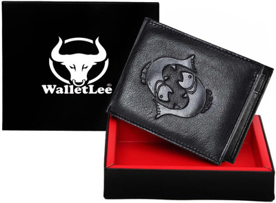 

WalletLee Men Black Genuine Leather Wallet(1 Card Slot)